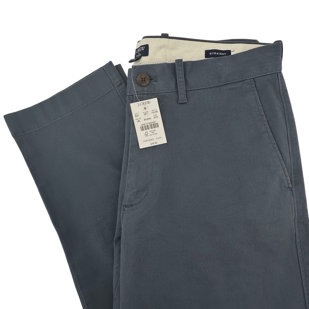 NEW J.Crew Flex Straight Chino Pants Mens 30x30  Blue